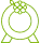 Icono en verde de una corona floral