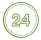 Icono en verde del número 24 dentro de un circulo