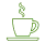 Icono en verde de una taza de café