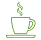 Icono en verde de una taza de café