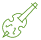 Icono en verde de un contrabajo