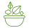 Icono en verde de un bol de comida